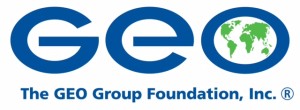 GEO Group Foundation logo with Earth graphic.